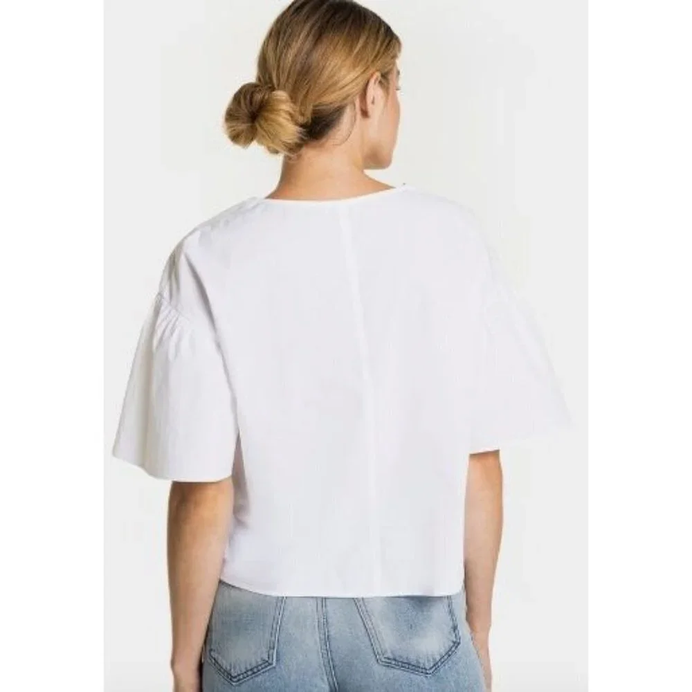 A.L.C. Kyrie White Cotton Top-sz 10 - Picture 2 of 12